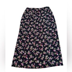 Vintage Casual Corner Annex Skirt Floral Side Zipper Back Slit Lined Size 16